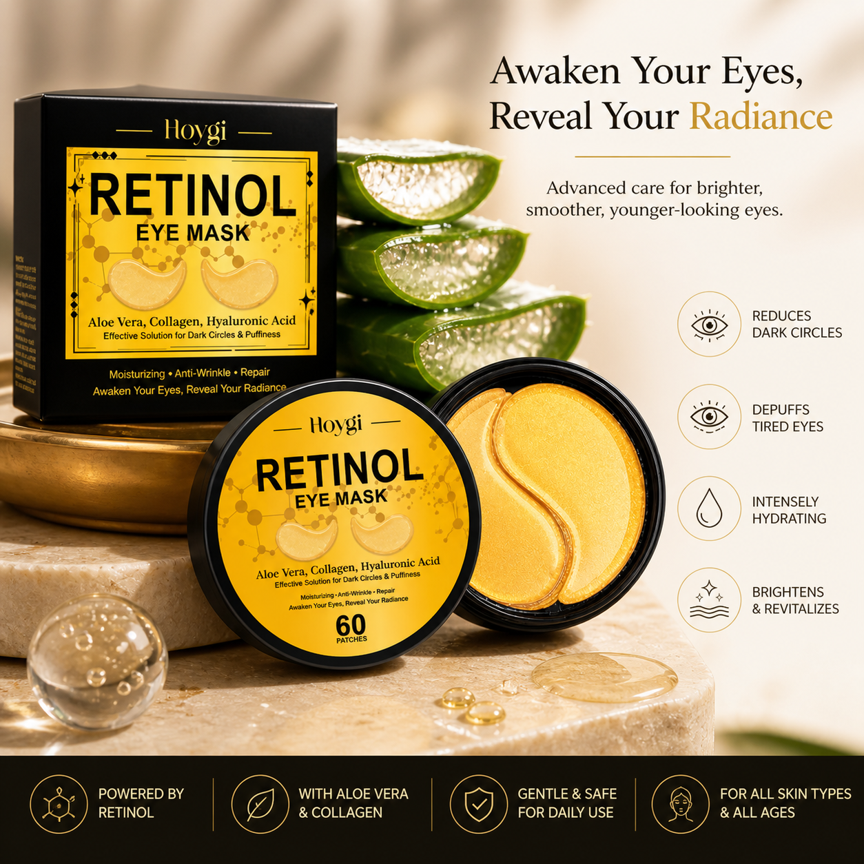 Luméxa Retinol Eye Mask – Collagen & Aloe Vera | 60 Patches